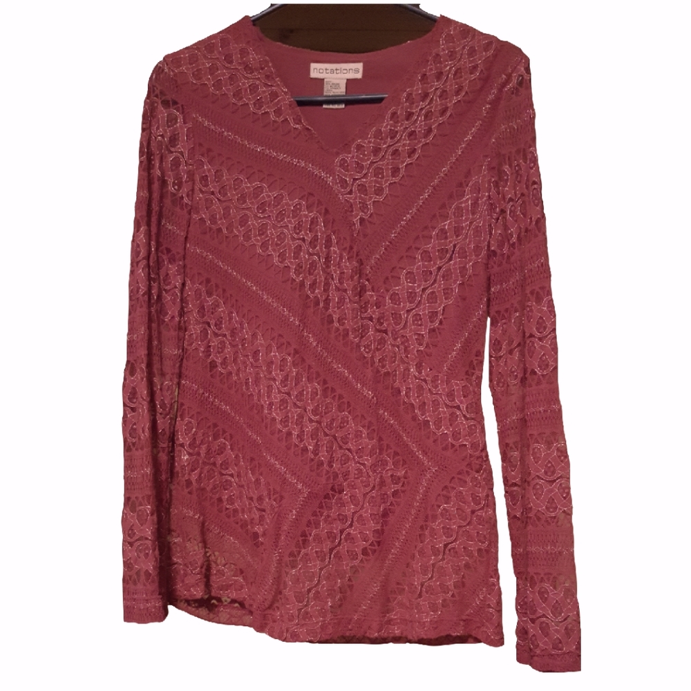 Women's Lace Blouse Size Medium Red